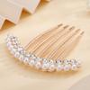 Aimimier Pearl Crystal French Hair Combs Vintage Rhinestone Long Teeth Hair Pins Dainty Hair Pieces Bridal Wedding Hair Accessories for Women and Girls(Style 1) view 4