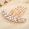 Aimimier Pearl Crystal French Hair Combs Vintage Rhinestone Long Teeth Hair Pins Dainty Hair Pieces Bridal Wedding Hair Accessories for Women and Girls(Style 3) view 4