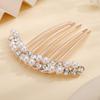 Aimimier Pearl Crystal French Hair Combs Vintage Rhinestone Long Teeth Hair Pins Dainty Hair Pieces Bridal Wedding Hair Accessories for Women and Girls(Style 2) view 4