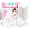 60-Count Kickleen Compressed Cellulose Heart Shape Facial Sponges | 100% Natural Cosmetic Spa Sponges for Facial Cleansing | Exfoliating | Makeup and Mask Removal | Reusable |Skin Massage (White) view 1