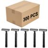 Lasnten 300 Pcs Disposable Razors Bulk with Clear Safety Cap Wrapped Twin Blade Shaving Razors for Men, Stainless Steel Blade, for Professional or Home Use, Black view 1