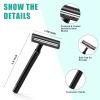 Lasnten 300 Pcs Disposable Razors Bulk with Clear Safety Cap Wrapped Twin Blade Shaving Razors for Men, Stainless Steel Blade, for Professional or Home Use, Black view 2