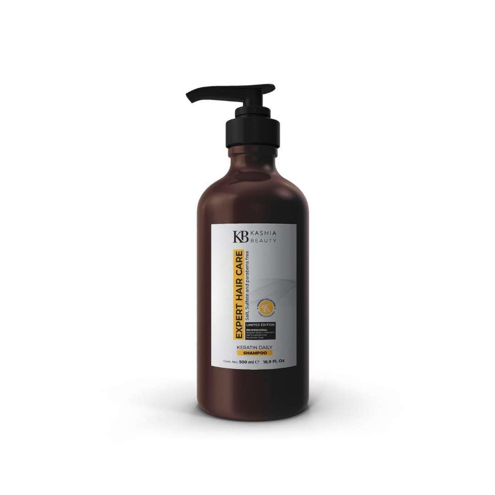 Kashia Beauty Keratin Daily Shampoo 16.9 oz  Salt Sulfate & Paraben Free  Gentle Cleanser for Keratin-Treated Hair  With Aloe Vera Silk Amino Acids & Provitamin B5
