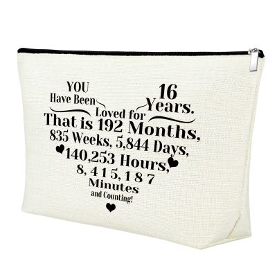 16 Year Old Girl Gift Ideas Makeup Bag 16th Birthday Gifts for Girl Sweet Sixteen Gifts for Girls Cosmetic Bag Birthday Party Gifts for Women Daughter Niece Sister Cousin 16th Birthday Gift from Mom