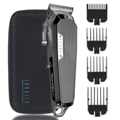 LANVIER Hair Clippers for Men, Professional 10W/7500RPM High Speed Barber Clipper for Hair Cutting and Grooming, Dual Voltage Cordless Hair Trimmer Kit with LED Display & Storage Case - Black