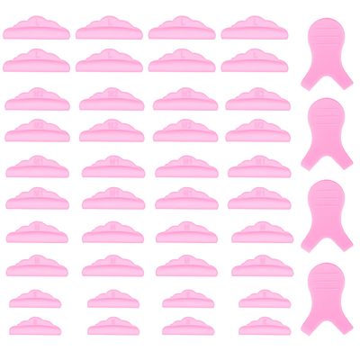 44 Piece Lash Lift Rods,Silicone Eyelash Perming Curler Makeup Tools,5 Sizes S/M/M1/M2/L,Reusable Lash Lifting Pads (Pink)