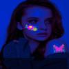 NETFEN Neon Temporary Tattoos for Women Men Girls Body Art Glow UV Black Light Fake Tattoos for Makeup Rave Music Festival Costume Cosplay Party Decorations Supplies Favors 20 Sheet view 3