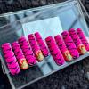 FRUJCDKI Real Gel Handmade luxurious Long Pink Tiger Stripes Press on Nails Gems Coffin Fake Nails with Designs Glossy False Nails for Women and Girls (040-L) view 2