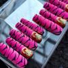 FRUJCDKI Real Gel Handmade luxurious Long Pink Tiger Stripes Press on Nails Gems Coffin Fake Nails with Designs Glossy False Nails for Women and Girls (040-L) view 4