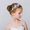 E EMZHOLE Princess White Flower Headpiece Pearl Hair Dress Crystal Bridal Wedding Hair Accessories for Girls view 2