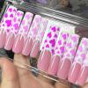 FRUJCDKI Real Gel Handmade luxurious Long Gradient love French Press on Nails Gems Coffin Fake Nails with Designs Glossy False Nails for Women and Girls (044-L) view 2