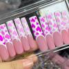 FRUJCDKI Real Gel Handmade luxurious Long Gradient love French Press on Nails Gems Coffin Fake Nails with Designs Glossy False Nails for Women and Girls (044-L) view 3