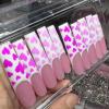 FRUJCDKI Real Gel Handmade luxurious Long Gradient love French Press on Nails Gems Coffin Fake Nails with Designs Glossy False Nails for Women and Girls (044-L) view 4