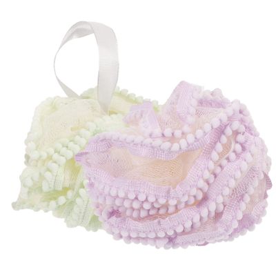 Healvian 2pcs Exfoliating Bath Scrubber Soft and Bathing Sponge for Home and Travel Mesh Design for Rich and Skin Cleansing Light