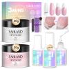 SAVILAND 60g Nail Repair Kit for Split Damaged Nails: 3 Mins Air Dry Quick & Easy Instant Broken Nail Repair Natural Clear & Pink Dip Powder with 21ml Nail Repair Glue Emergency Home & Salon Use view 1