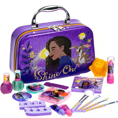 Disney Wish Fashion Purse Set With Nail Polish, Nail File, Lip Gloss, Lip Stick, Lip Balm, Crown, Eyeshadow, Brushes, and More, Ages 3+, for Parties, Sleepovers & Makeovers by Townley Girl