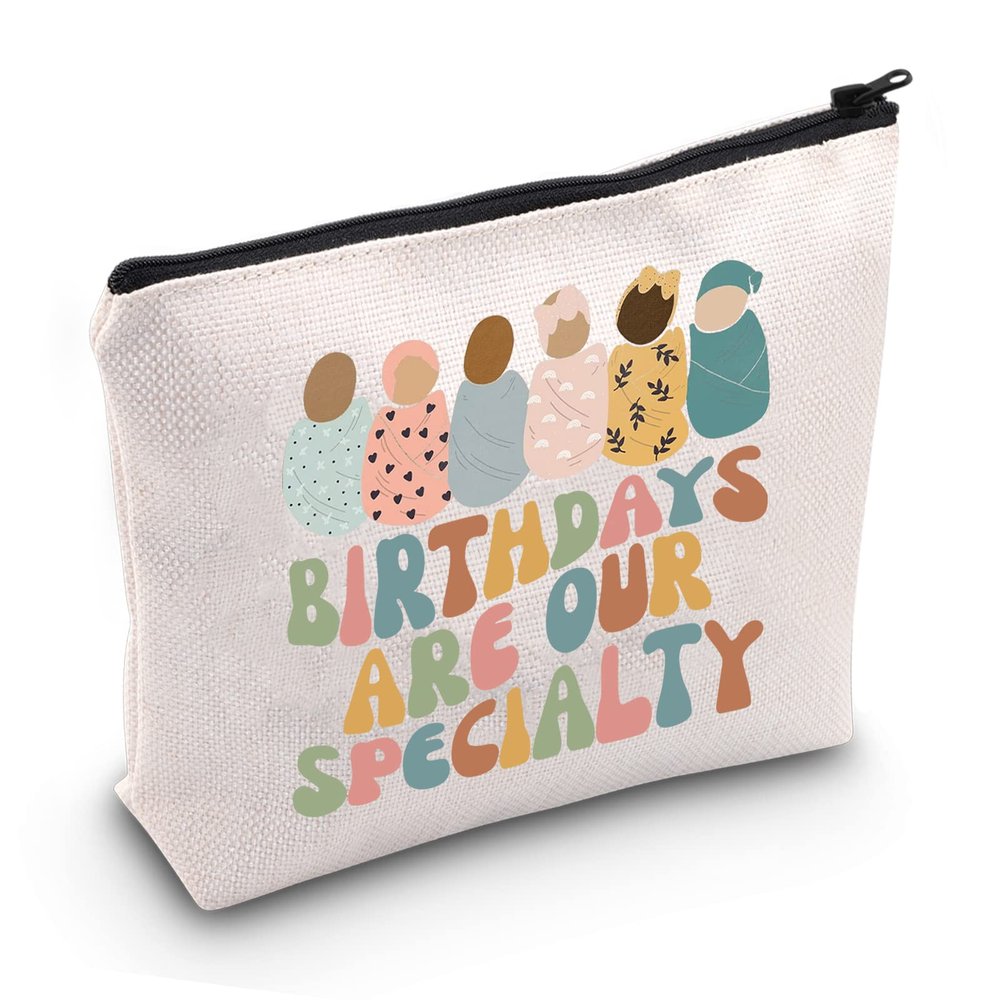 JXGZSO Labor And Delivery Nurse Cosmetic Makeup Bag Birthdays Are Our Specialty Graduation Gift Birth Nurse L & D Nurse Gift (Our Specialty BAG)