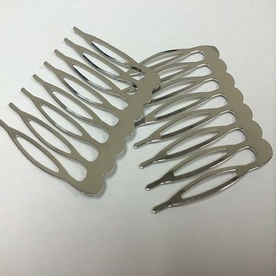 1 3/4" Wide 8 teeth - Silver Metal Hair Combs with Teeth for hair accessories Pack of 12 PC.