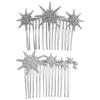 Beaupretty Hair Comb, Metal Hair Side Combs Rhinestone Wedding Bride Headpieces Women Hair Accessories, Silver, 2 Count view 1