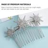 Beaupretty Hair Comb, Metal Hair Side Combs Rhinestone Wedding Bride Headpieces Women Hair Accessories, Silver, 2 Count view 4