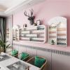 QQXX Wall Mounted Shelf Nail Polish Bottle Display Rack, Wood Hanging Essential Oils Perfume Storage Display Shelf, Salon/Beauty/Nail Shop Organizer Perfume Holder(50cm(19.7"), No Light) view 3