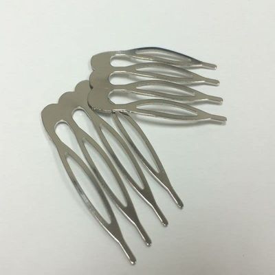 5/8" Wide 4 teeth - Silver Metal Hair Combs with Teeth for hair accessories Pack of 12 PC.