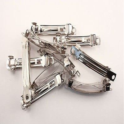 2 1/4" (60mm) - 50 PCS - Silver French Barrettes Clip For Hair Bows Metal French Clip 5