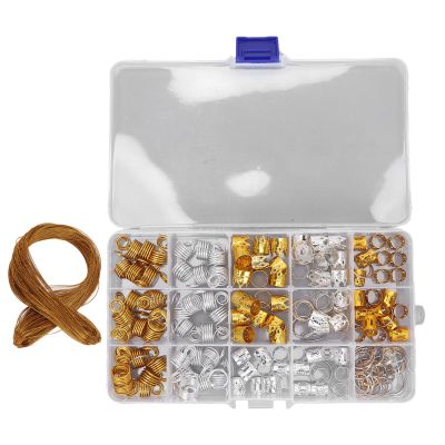 161pcs Hair Braid Rings with Storage Box, Multipurpose Dreadlock Accessories Beads for Unique Hairstyles Braids Hair Extensions, Metal Braids Rings Cuffs Clips for Hair Decorations