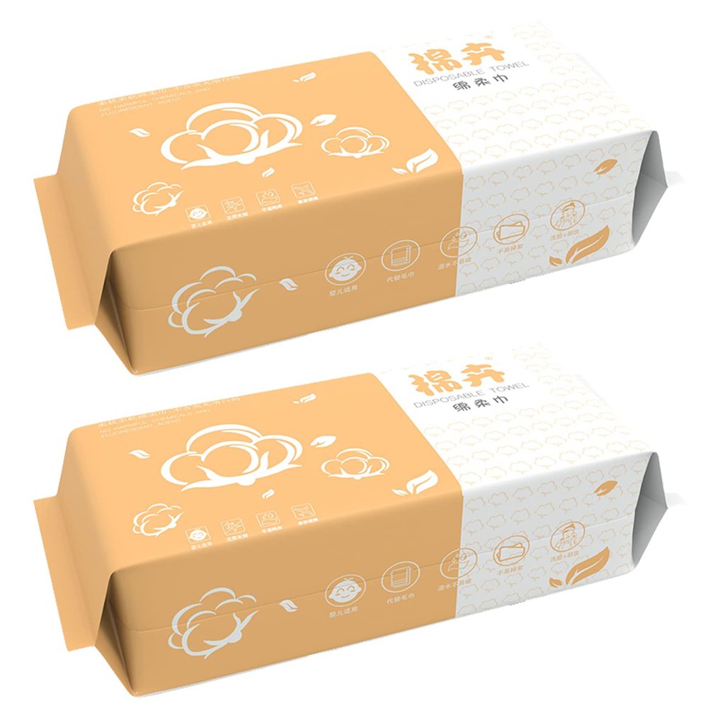Cotton Facial Dry Wipes 120 Count, Deeply Cleansing Disposable Face Towel Cotton Tissue, Multi-Purpose for Skin Care, Make-up Wipes, Face Wipes and Facial Cleansing