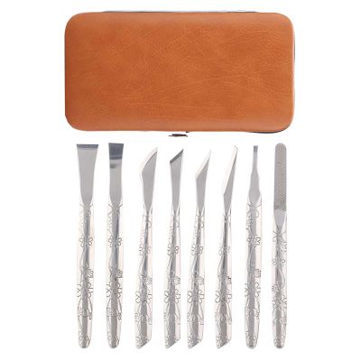 8-Piece Professional Stainless Steel Pedicure Tool Set, Foot File and Callus Remover Kit for Men and Women