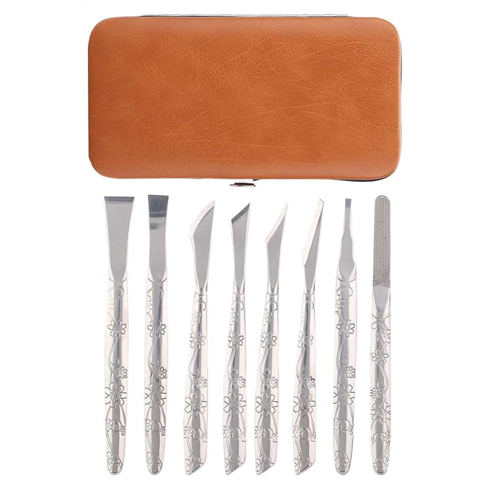 8-Piece Professional Stainless Steel Pedicure Tool Set, Foot File and Callus Remover Kit for Men and Women