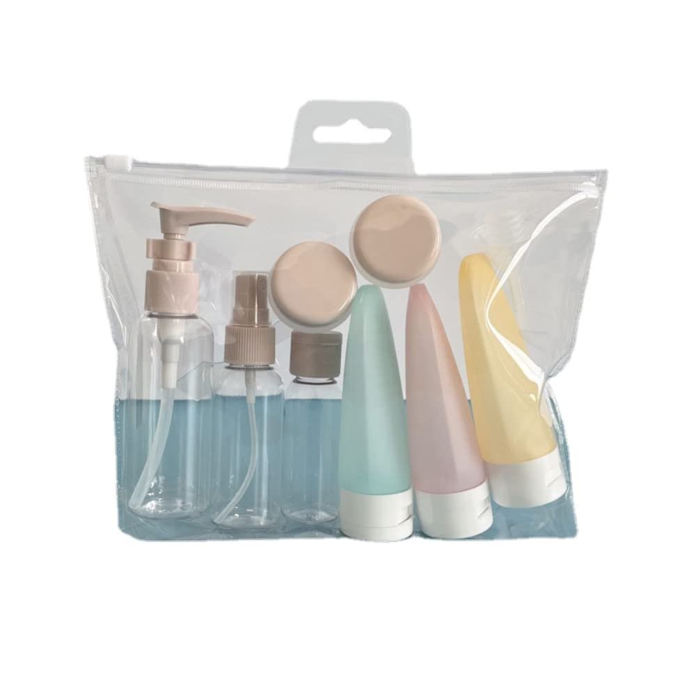 11 Pcs Travel Refillable Bottle Spray Lotion Shampoo Shower Gel Empty Liquid Tube Bottling Cosmetic Container Portable Tool (12PcsB)