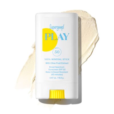 Supergoop! PLAY Mineral Stick SPF 50, 0.67 oz - On-the-Go Broad Spectrum Face Sunscreen - Water Resistant - Vegan