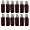 Natural Farms 2 oz Amber Boston BPA FREE - Boston Bottles - 12 Pack Empty Refillable Containers - Essential Oils - Hair | White Smooth Disc Caps - Made in the USA view 1