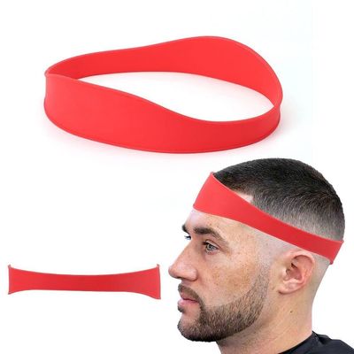 Bebeeco Neckline Shaving Template, Hair Cutting Guide Curved Neck Hair Shaving Template Soft Silicone Neckline Trimming Template for DIY Home Haircuts (Red)
