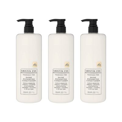 Kristin Ess Fragrance Free Shine Enhancing Conditioner 33.8 Fl Oz (Pack of 3)