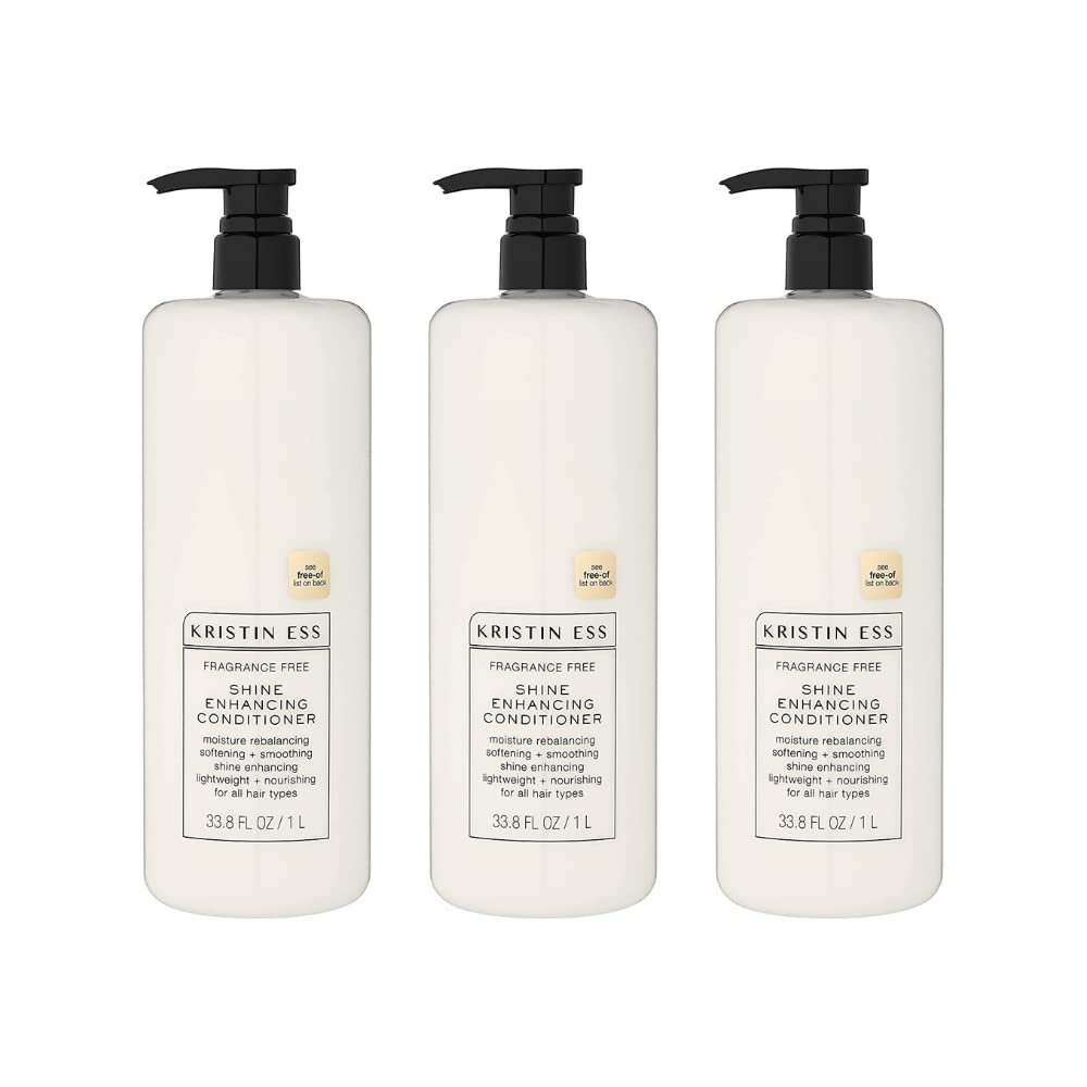 Kristin Ess Fragrance Free Shine Enhancing Conditioner 33.8 Fl Oz (Pack of 3)