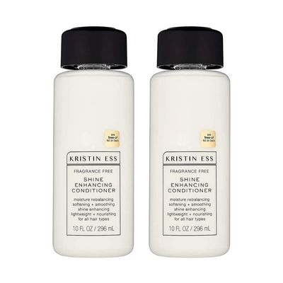 Kristin Ess Hair Fragrance Free Shine Enhancing Conditioner for Moisture, Hydration + Shine, Vegan, Paraben, Sulfate, Phthalate and Silicone Free, Gluten Free, 10 fl. oz. (Pack of 2)
