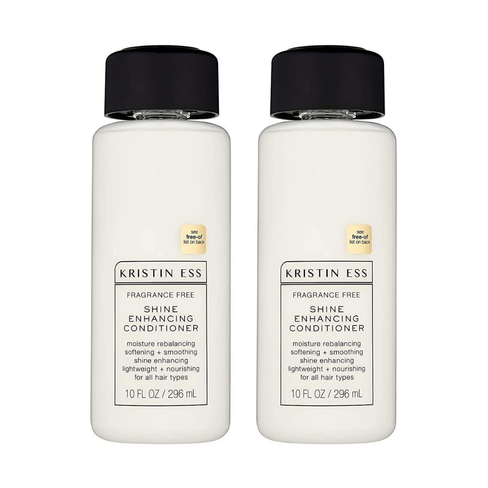 Kristin Ess Hair Fragrance Free Shine Enhancing Conditioner for Moisture, Hydration + Shine, Vegan, Paraben, Sulfate, Phthalate and Silicone Free, Gluten Free, 10 fl. oz. (Pack of 2)