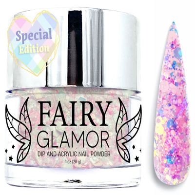 Fairy Glamor Pink Spring Glitter Dip & Acrylic Nail Powder - Bunbun - 1 oz