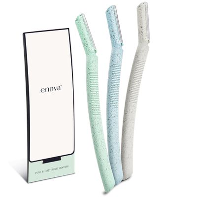ENNVA 3pcs Dermaplane Facial Hair Removal Razor for Women - Anti-Cutting Protective Blades, Ergonomic Handle, Hygienic Disposable Blades