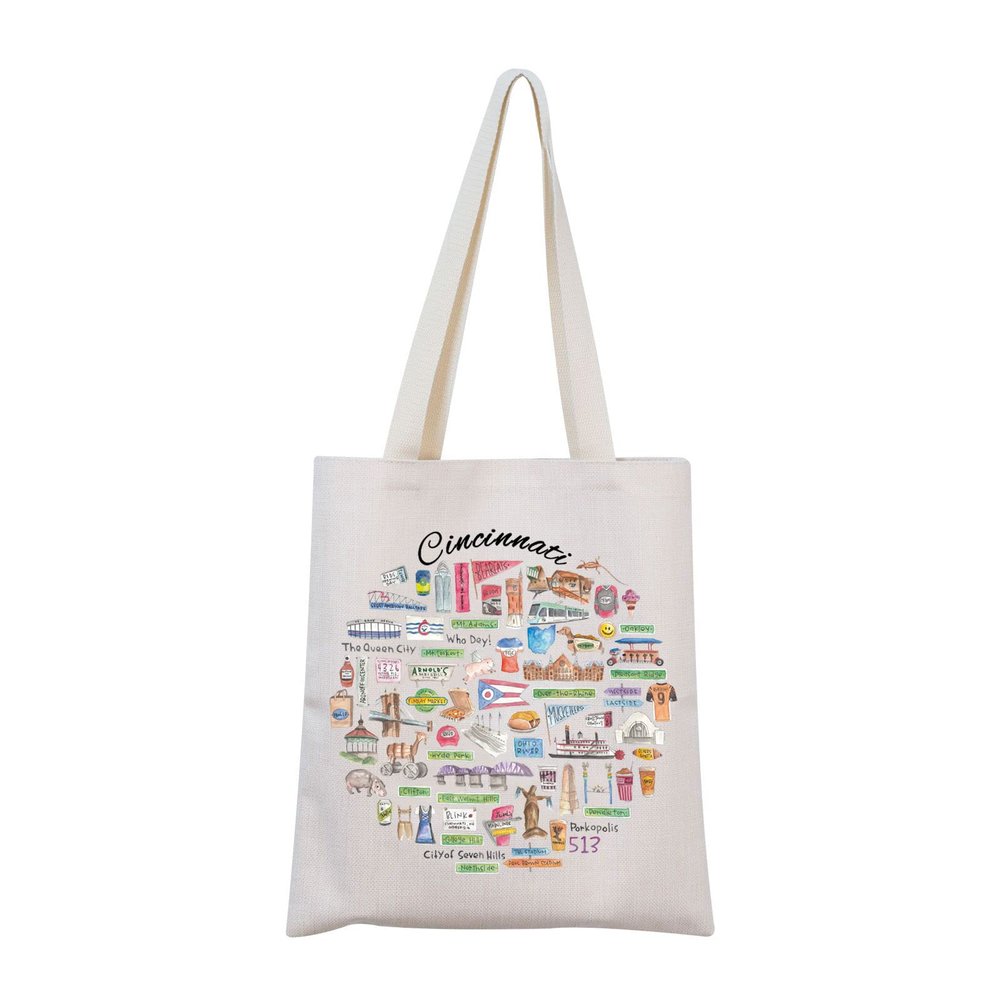 MNIGIU Cincinnati Tote Bag - Souvenir Gift & Travel Bag - Welcome Gift (Tote)