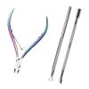 Rolabling 3 pcs Pro Stainless Steel Triangle Nail Polish Remover Cuticle Nipper Clipper Cuticle Pusher and Spoon Cleaner Double-Head Nail Art Manicure Tools (Size 4) view 1