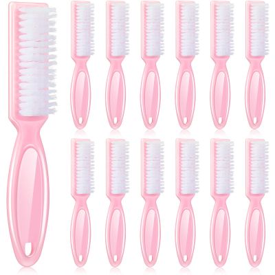 Patelai 12 Pcs Barber Clipper Brush Blade Trimmer Cleaning Brush for Fades Nail Neck Duster Manicure Salon(Light Pink)