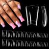 550pcs Duck Nail Tips, Clear Curved Duck Acrylic Nails, Half Cover Duck Feet Flare Nail Tips for Acrylic Nails Professional, Short Fan French False Nail Extension for Nail Salon 11 Sizes view 1