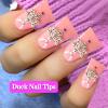 550pcs Duck Nail Tips, Clear Curved Duck Acrylic Nails, Half Cover Duck Feet Flare Nail Tips for Acrylic Nails Professional, Short Fan French False Nail Extension for Nail Salon 11 Sizes view 2