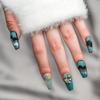 Sun&Beam Nails Handmade Long Coffin Ballerina Black Blue False Nail Tips with Cute 3D Diamond Popular Charm Design Press On Nails 10 Pcs (#71 L) (FN-HM-071-L.AU) view 3