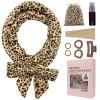 ZILAMPU No Heat Curling Rod Headband for Women and Girls, Overnight Velour Hair Roller Wrap for Long Curls - Leopard Print view 1