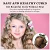 ZILAMPU No Heat Curling Rod Headband for Women and Girls, Overnight Velour Hair Roller Wrap for Long Curls - Leopard Print view 3