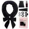 ZILAMPU No Heat Curling Rod Headband, Overnight Velour Hair Curls Roller Wrap for Women with Long Hair - Black view 1